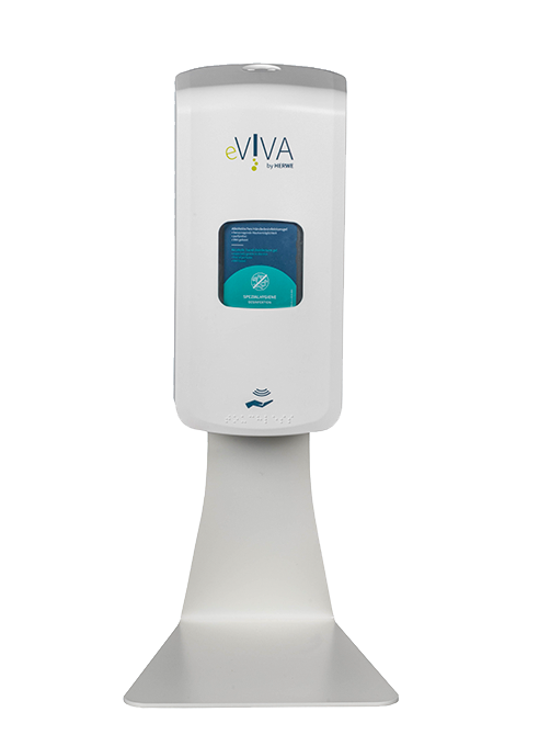 HERWE TISCHSTATIV mit <small>e</small>VIVA 1000 ml TOUCHLESS Kunststoff Icon